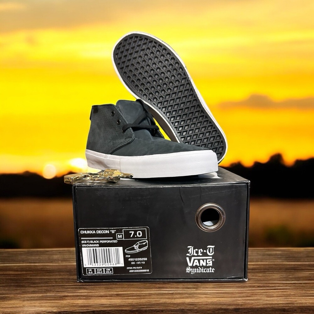 Size 7 Vans Syndicate Chukka Decon "S" Ice T Black Perforated VN 0VIMAN5 NEW